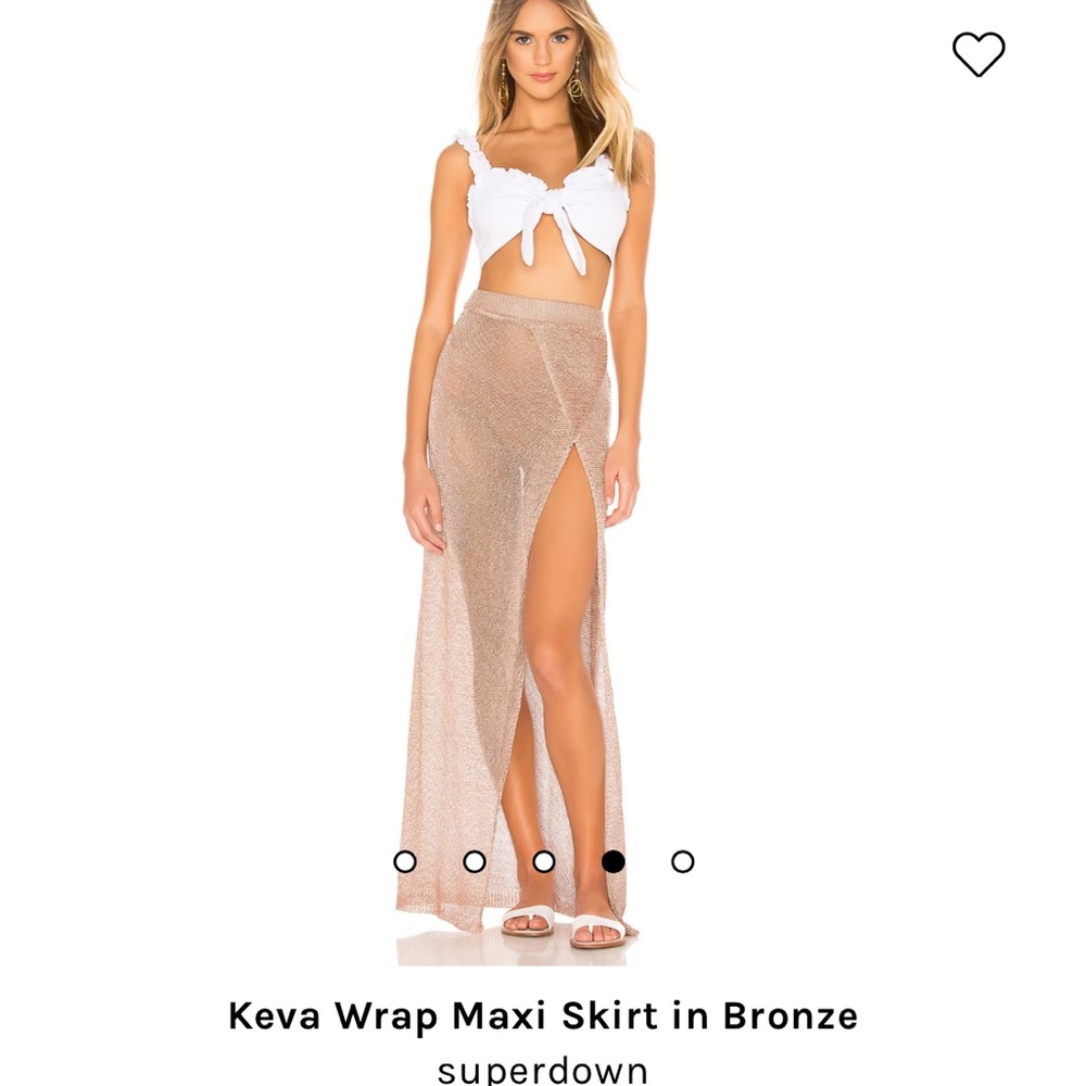 Kevin wrap maxi skirt in bronze from revolve